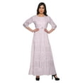 thumbnail image 1 of Moomaya Robe Longue Évasée Imprimée pour Femmes Manches 3/4 Col Rond Tenue Décontractée, 1 of 3