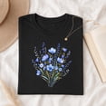 thumbnail image 3 of Jollimate Blue Watercolor Floral T-Shirt, Wildflowers Shirt, Ladies Gift Shirt, Gift For Her, 3 of 6