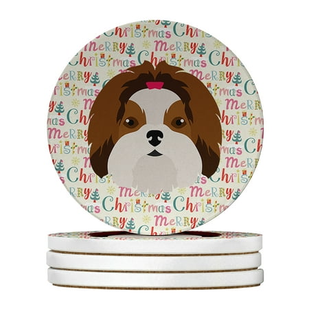 

Imperial Shih Tzu Merry Christmas Large Sandstone Coasters Pack of 4 4 in x 4 in