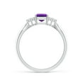 thumbnail image 2 of ANGARA Natural 0.9 Ct. Amethyst with Diamond Classic Ring in 14K White Gold for Women (Ring Size: 11.5), 2 of 9