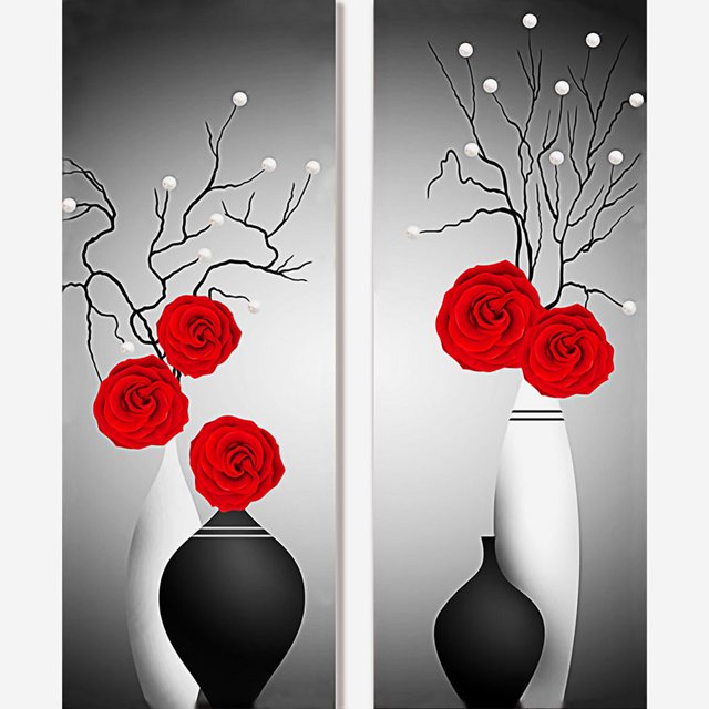 Wdftyju Pintura de diamante 2 paneles 5D DIY florero de forma especial artesanía de punto de cruz Wdftyju 4xs1bn3qf7wl0aq0