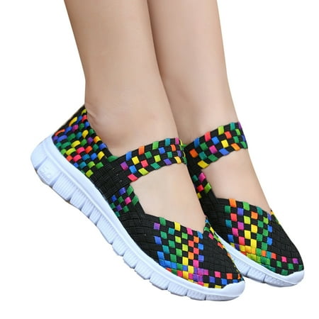 

Women Slip-On Light Weight Elastic Trainer Sports Water Shoes Sneakers Summer 35