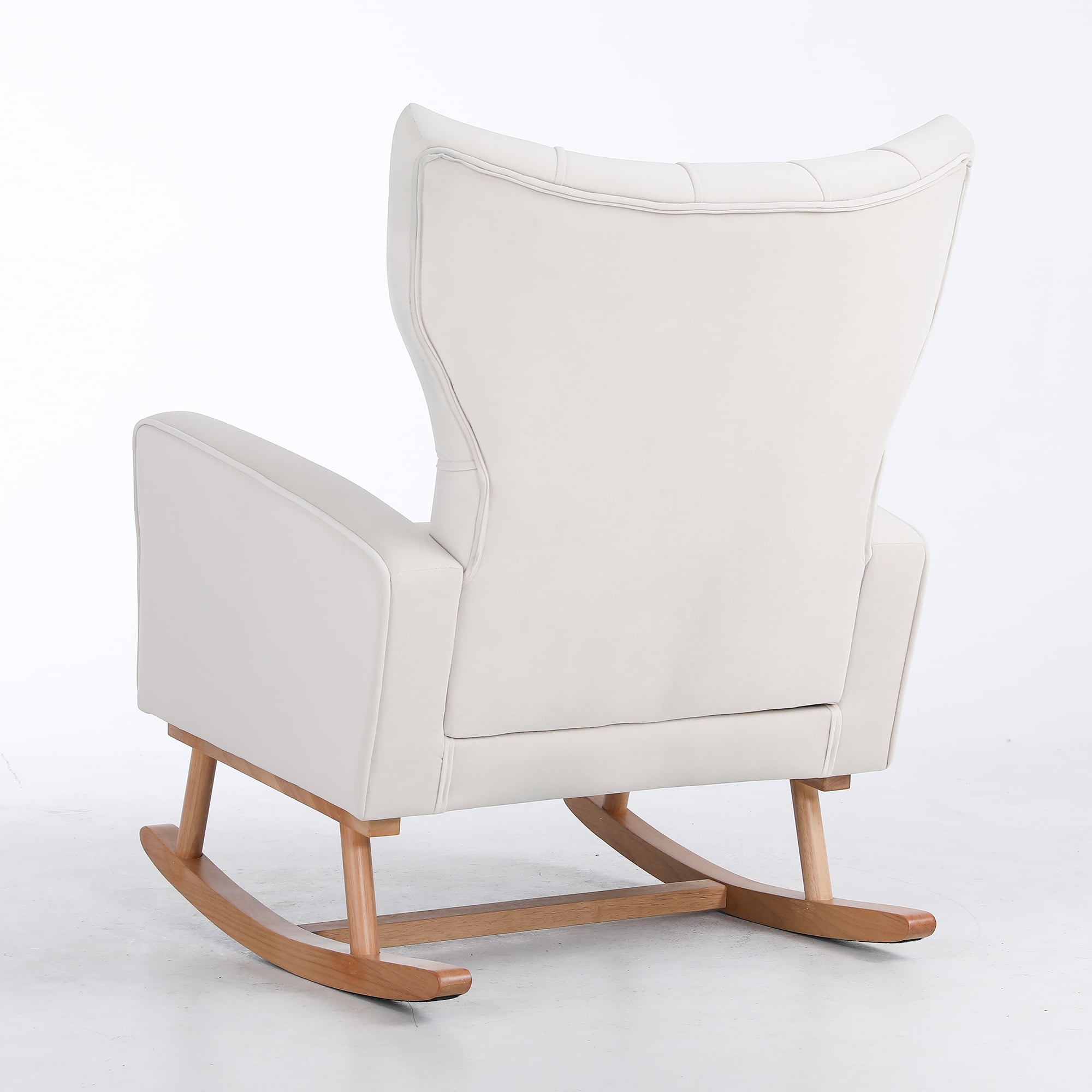 Kadyn Rocking Chair Nursery Armchair with High Back for Baby Room, Beige Kadyn Rocking Chair Nursery Armchair with High Back for Baby Room, Beige