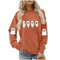 thumbnail image 6 of Halloween Sweatshirts for Womens Crewneck Ghost Printed Shirts Fall Winter Long Sleeve Sweaters Casual Blouses Loose Sweatshirt Pullover Top Halloween Costumes, 6 of 8