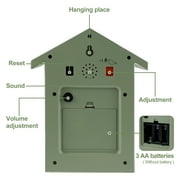 JTWEEN Minimalist Cuckoo Clock,Modern Cuckoo Wall Clock,Birdhouse Cuckoo Clock with Bird Voices Call Wall Art Home Living Room Kitchen Office Decoration (Green)