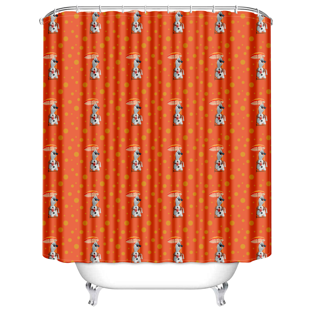 Frozen Shower Curtain Liner Cartoon Print Home Decor Curtain with Hooks