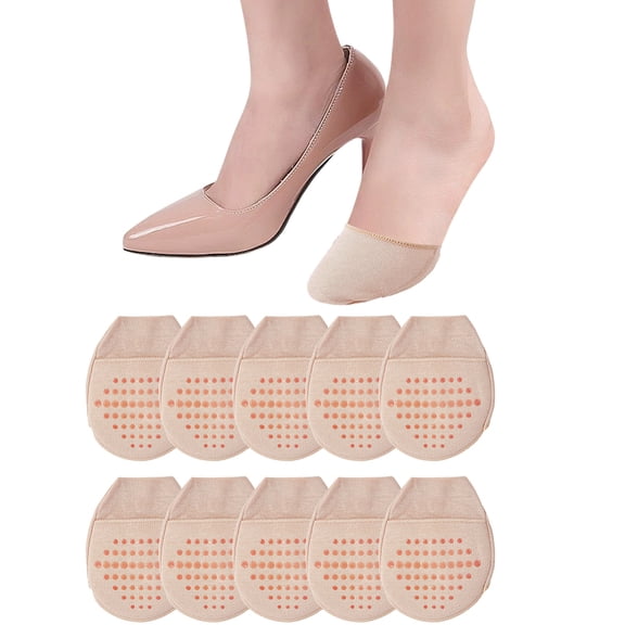 Cotton Toe Topper Half Socks for Women Invisible Socks Wheat 106x86x5.5mm