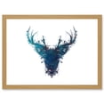 thumbnail image 1 of Graphic Ink Splat Deer Stag Scotland A4 Artwork Framed Wall Art Print, 1 of 4