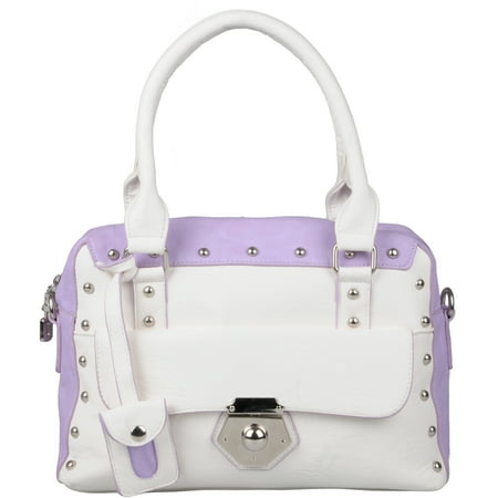 Brinley Co Womens Stud Detail Double Handle Satchel