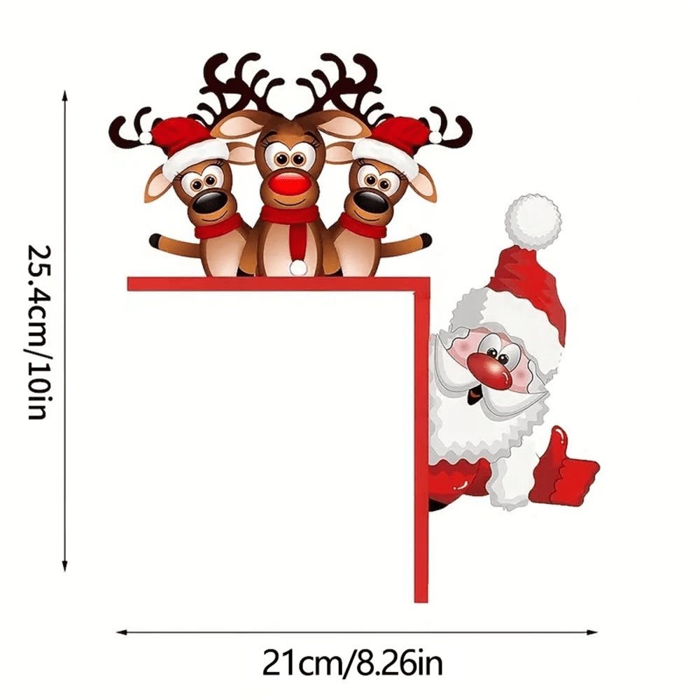 Waterproof Reindeer Christmas Door Decor Outdoor Indoor Holiday Home Decoration