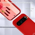 thumbnail image 2 of KOMI for Google Pixel 9 Pro XL Case, Silicone Phone Case with 1 Screen Protector, Soft Anti-Scratch Microfiber Lining, Full Body Shockproof Slim Cover Support Wireless Charging, Red, 2 of 5