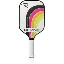 Rokne Curve Classic Fiberglass Pickleball Paddle Long Handle Racket with Pro Grit Texture, Electric Citrus