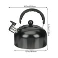 thumbnail image 6 of Stainless Steel Whistling Tea Kettle with Wooden Handle - 3L Black, 6 of 6