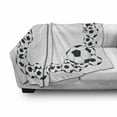 thumbnail image 3 of Soccer Soft Flannel Fleece Blanket, Monochrome Football Frame Pattern Abstract Illustration Playing Sports Game, Cozy Plush for Indoor and Outdoor Use, 60" x 80", White Charcoal Grey, by Ambesonne, 3 of 6