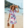 thumbnail image 2 of Ekouaer Women' Cover Ups Casual Swimsuit Coverups Flowy Tie Waist Beach Cover Up Dress, 2 of 4