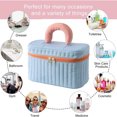 thumbnail image 3 of Bolsa de maquillaje, bolsa de cosméticos de viaje para mujeres y niñas, bolsa de aseo grande, bolsa de nailon de imitación de poliéster, 3 of 5