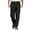 Black, variant on HNMKIU Men's Casual Pants Comfortable Elastic Waist Loose Fit Wide Leg Stylish Front Pocket Design for Everyday Wear