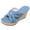 Blue, variant on Womens Wedges Heels Arch Support Platform Sandals Casual Denim Strappy Nonslip Slides Dressy Open Toe Slip on Heels Blue Size 6.5