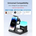 thumbnail image 5 of Wireless Charging Station Alarm Clock with 8 Touch Night Lights: 5 in 1 Charger Stand for Apple Devices - Charging Dock for iPhone 17 16 15 14 13 12 Pro Max Plus/Apple Watch/AirPods, Dimmable, 5 of 7