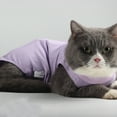 thumbnail image 5 of HEVIRGO Pets Cat Kitten Recovery Weaning Suit Breathable Elastic Soft Clothes Vest Coat Purple Modal, 5 of 8