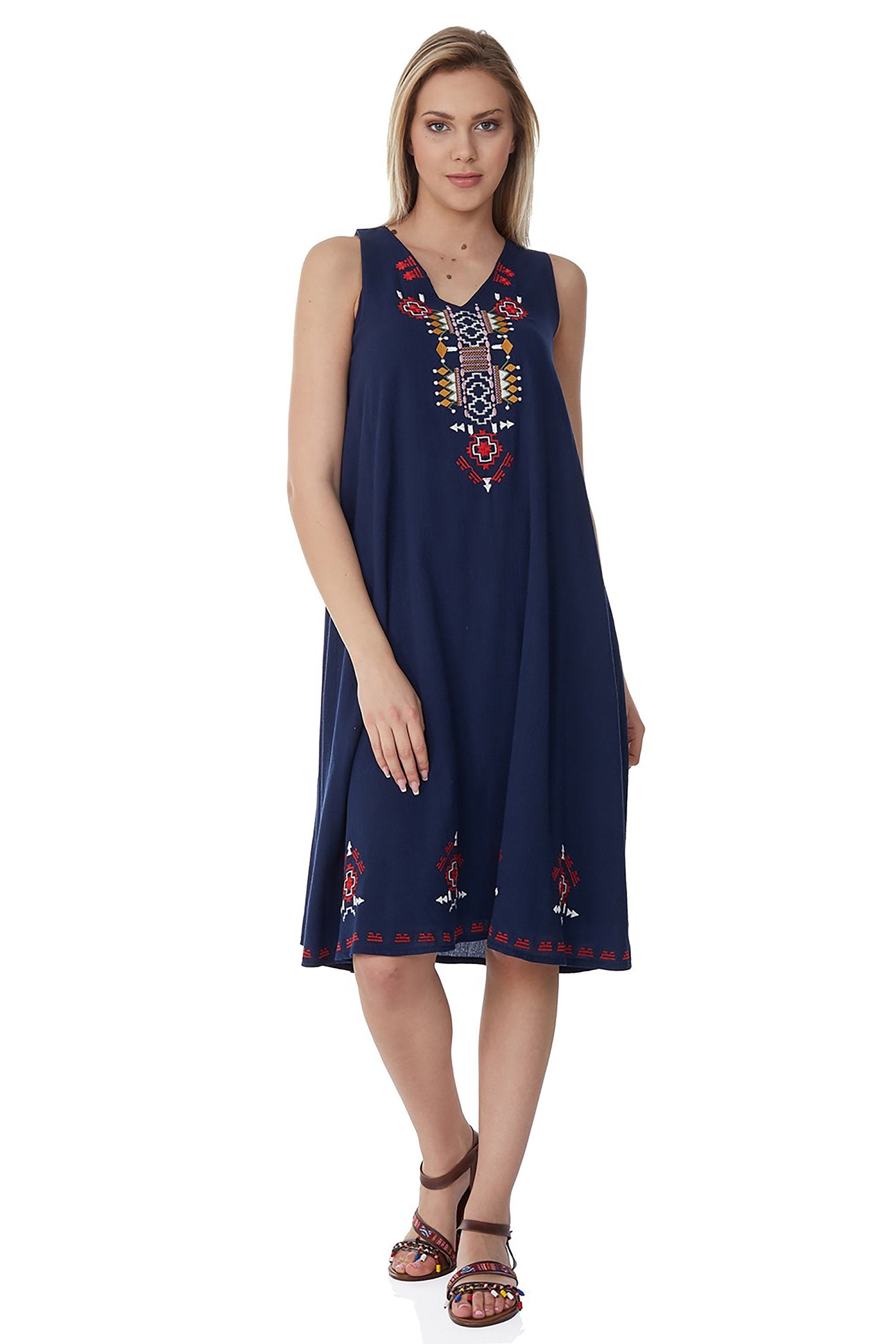 blue midi summer dress