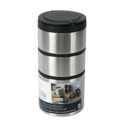 (2 pack) Mainstays Stacking Food Jar Insulated Food Storage Container, Stainless Steel, Round, 41 oz, Ideal Use for Workday Meals and Travel to Keep Meals Hot and Cold