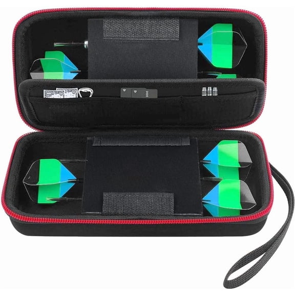 Dart Case Holder Bag for 6 pcs Steel and Soft Tip Darts Set, Storage Organizer Holds 6 Darts and Tips, Shafts and Flights