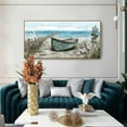 thumbnail image 6 of HFDF Extra Large Wall Art for Living Room Coastal Décor Rustic Rowboat Canvas Print Big Beach Themed Painting Seagull Vintage Boat Sea Bird Artwork Oversized Blue Teal Seaside Ocean 10x8inch Framed, 6 of 6