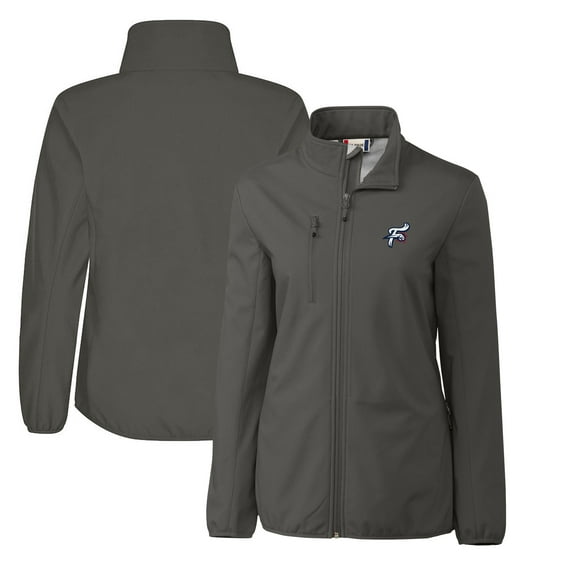 Women's Cutter & Buck  Steel Reading Fightin Phils Clique Trail Stretch Softshell Full-Zip Jacket