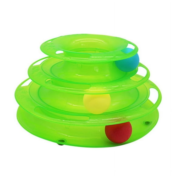 SHAR Jouet interactif pour Chat, Jouet de Chat, Triple Piste de Billes, Jouet de Chat de Compagnie de Jouet de Chat de Tour de Piste à Triple Couches (25 x 12.5cm)