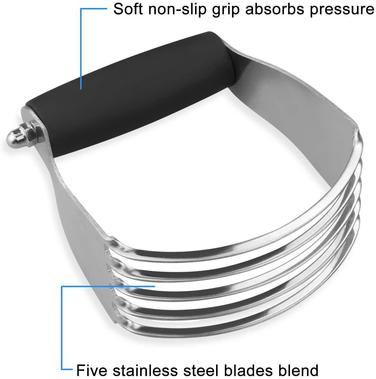 Dough Blender Stainless Steel Pastry Cutter Set - Multipurpose Bench Scraper - Great as Dough Cutter for Pastry Butter and Pizza Dough - Smooth Baking Dough Tools