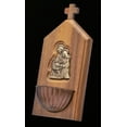 thumbnail image 2 of Pila de Agua Bendita Intercesión en Madera Maciza de Nogal con Sagrada Familia, 2 of 7