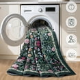 thumbnail image 4 of 8x10 Area Rugs for Living Room: Floral Washable Rug Vintage Large Soft Boho Non-Slip Carpet Indoor Floor Stain Resistant Carpets for Bedroom Dining Room Farmhouse Nursery Home Office Dark Green, 4 of 8