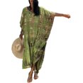 thumbnail image 1 of Robe de Plage à Imprimé pour Femmes à Manches Courtes, Grande Taille, Couvre-Maillot, 1 of 5