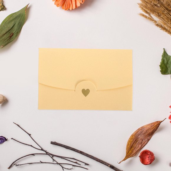 FESTFENDS 20 Pcs Enveloppes de Mariage Jaunes en Papier Cartes d'Invitation Décoratives
