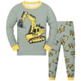 thumbnail image 2 of Xudanell Boys Pajamas 100% Cotton Truck Pjs Toddler 2 Piece Sleepwear Kids Winter Clothes Set Yellow for Size 7-8 Years, 2 of 4