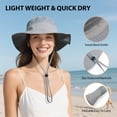 thumbnail image 4 of OZERO UPF 50+ Sun Hats for Women Men - Wide Brim Summer Mesh Hat UV Protection Packable Boonie Bucket Fishing Camping Safari Beach Hats for Ladies Hiking, 4 of 7