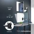 thumbnail image 4 of VIVO Support de Bureau pour Moniteur Ultra-Grand à Double Empilage Vertical avec Bras d'Extension, Support Réglable Extra Haut et Robuste pour 2 Ultr, 4 of 9