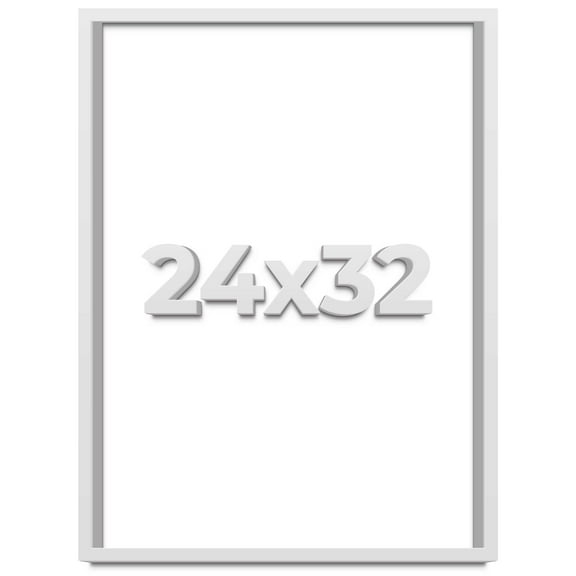 24x32 Shadow Box Frame White | 1 Inches Deep Real Wood Contemporary Shadowbox Display Frame | UV
