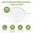 thumbnail image 5 of BN-LINK 125 Pack Disposable Paper Plates, 10’’ 100% Compostable Heavy Duty Plates, Eco-Friendly Biodegradable Sugarcane Fibers, for Parties, Picnics, BBQs, White, 5 of 7