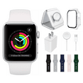 thumbnail image 5 of Restored Apple Watch Series 3 Bundle - 38mm GPS Silver (2017) - 3-in-1 MagSafe Charger, Protective Case & 6 Bands Included, 5 of 5