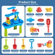 Dinosaur Planet Kids Sand Water Table for Toddlers, 3-Tier Water Play Table Toy for Toddlers Kids, Activity Sensory Tables Outside Beach Snow Toys for Toddler Boys Girls Age 1-3-5 Gift(Random Color)