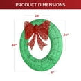 thumbnail image 7 of Best Choice Products 48in Pre-Lit Outdoor Christmas Wreath, LED Metal Holiday Decor w/ 140 Lights, Bow - Green/Red, 7 of 7
