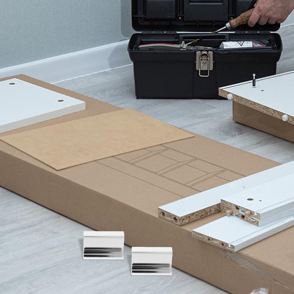 KALLORY 4Pcs Sleek Glass Door Handle Clip for Kitchens and Bathrooms in Silver Secure Grip