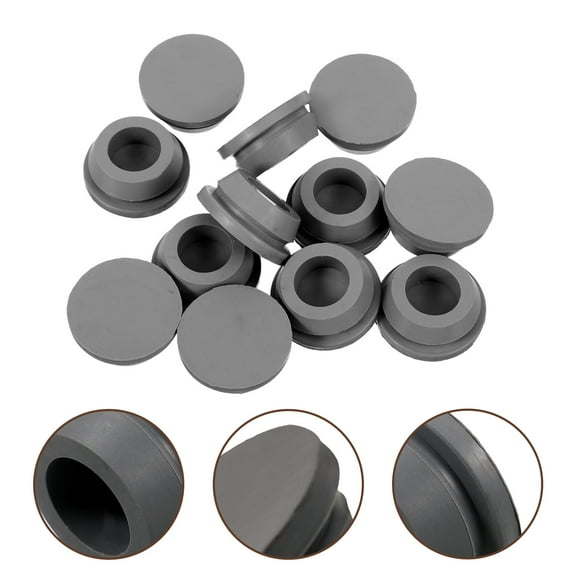IBASETOY 12Pcs Unit Drain Hole Plugs Grey Rubber for Home Use Prevent Water Dripping