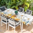 thumbnail image 2 of White Daisy Table Cloths for 8 Foot Rectangle Tables, Spring Floral Elegant Farmhouse Botanical Bees Patio Waterproof Elastic Fitted Tablecloths, Washable Rectangular Table Cover for Camping, 2 of 8