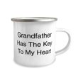 thumbnail image 2 of Grandfather Has The Key To My Heart Grandfather 12oz Camper Mug, Unique Grandfather Gifts, For Grandfather from Grandson, 2 of 2