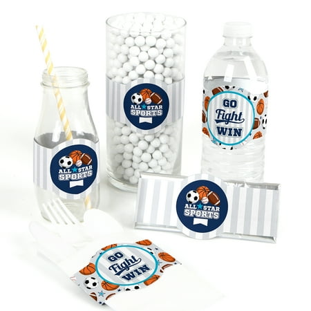 - Go, Fight, Win - Sports - DIY Party Supplies - Baby Shower or Birthday Party DIY Wrapper Favors & Decorations -Set of 15