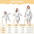 thumbnail image 3 of Wearable Blanket with Sleeves and Pocket Oversized Hooded Sweatshirt 3-14 YR Black and White Butterflies Pattern S, 3 of 7