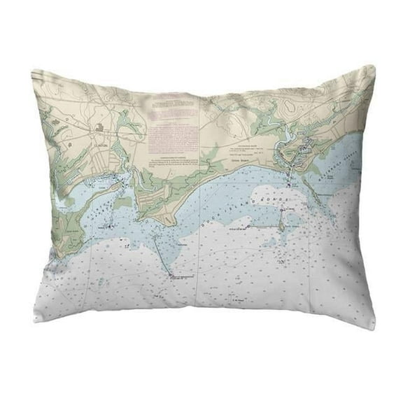 11 x 14 in. Clinton Harbor to Westbrook Harbor, CT Nautical Map Non-Corded Indoor & Outdoor Pillow